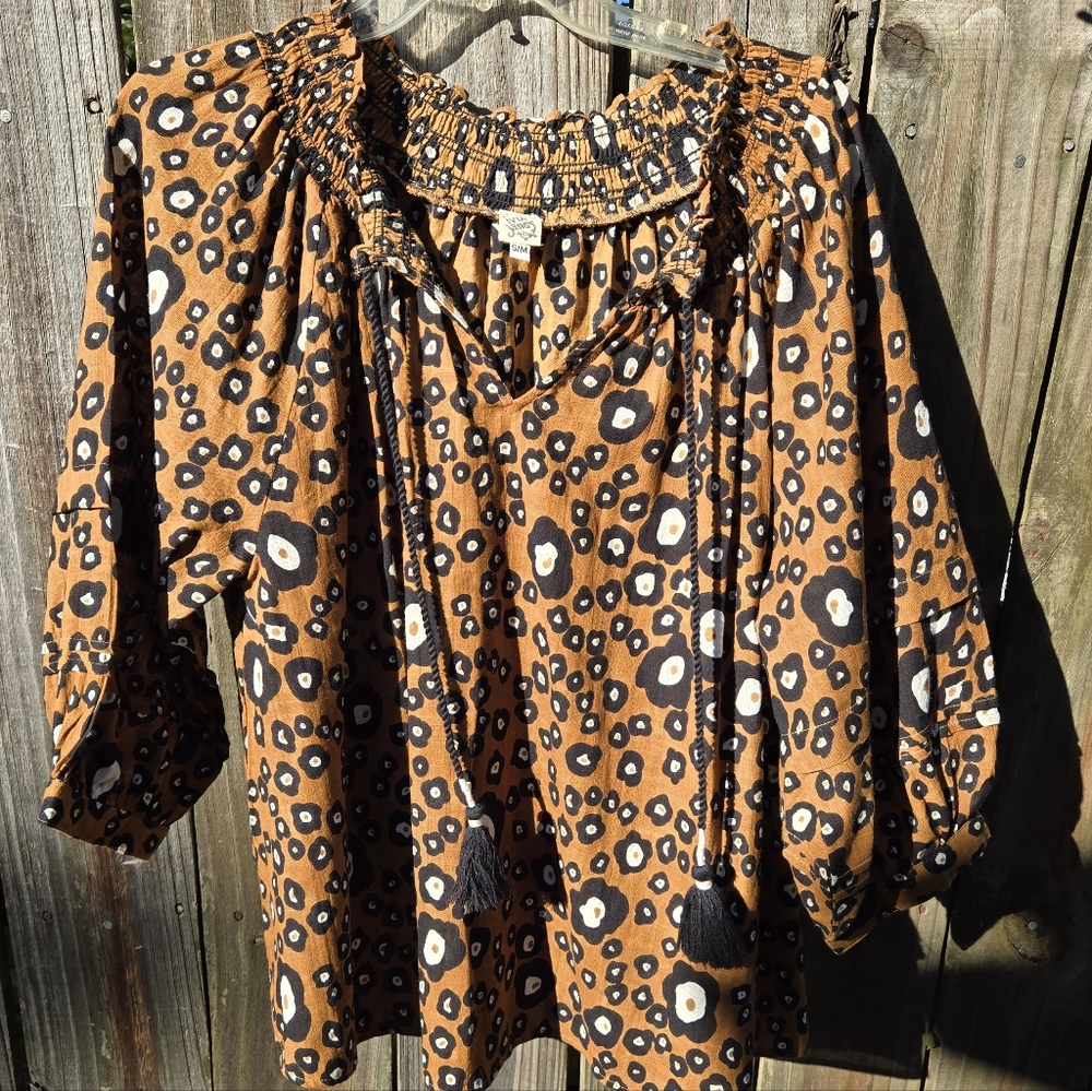 Ivy Jane Print Blouse Top S/M